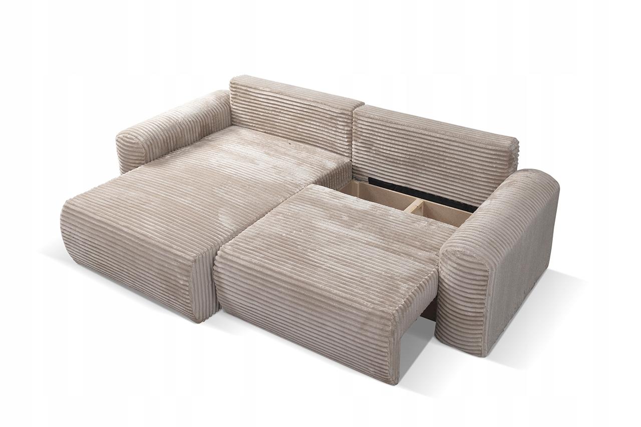 Narożnik z funkcją spania LEO 255x162 cm prawy sprężyny bonell Tilia 56 sztruks pomarańczowy nr. 6