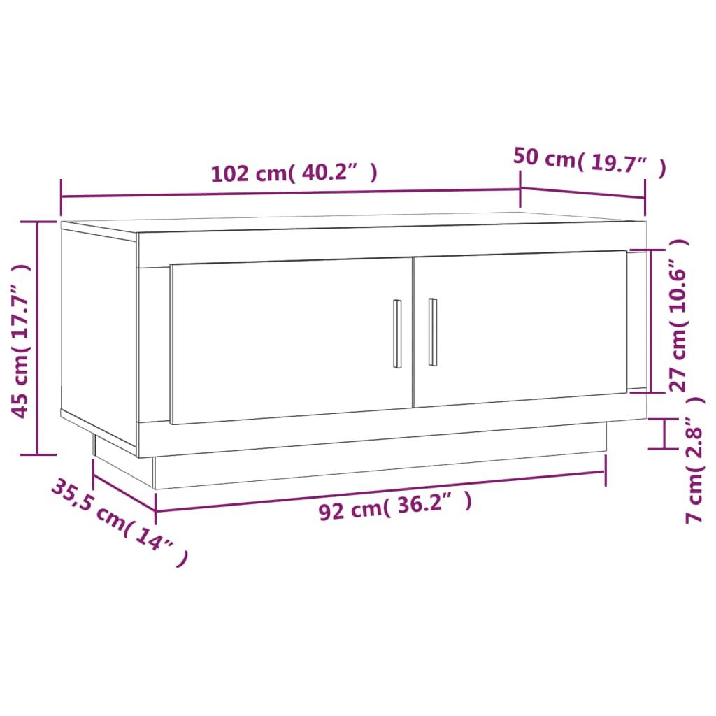 Stolik kawowy 102x50x45 cm z zamykaną szafką przydymiony dąb do salonu nr. 8