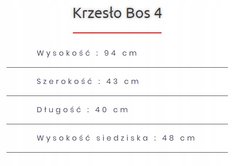 Krzesło BOS 4 40x43x94 cm z drewna litego do jadalni naturalny z szarym siedziskiem - Miniaturka zdjęcia nr 3