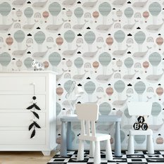 Tapeta Do Pokoju Dzieci WIELORYBY Balony Chmurki  - Miniaturka zdjęcia nr 5