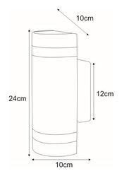 Kinkiet K-8017B-G TAYA 10x24x10 cm do ogrodu srebrny - Miniaturka zdjęcia nr 2