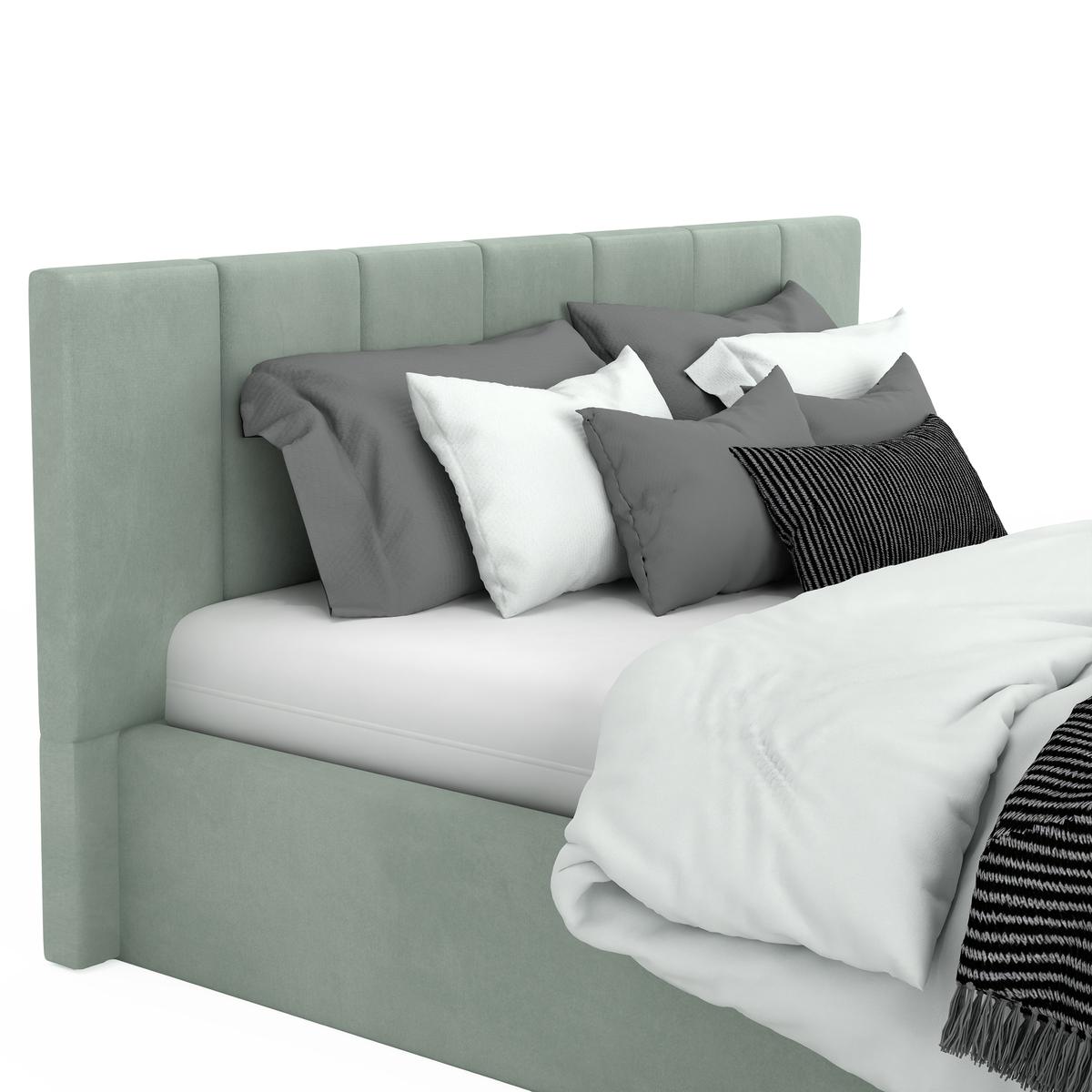 Łóżko tapicerowane 140x200 premium z pojemnikiem do sypialni miętowe wezgłowie 107 cm nr. 10