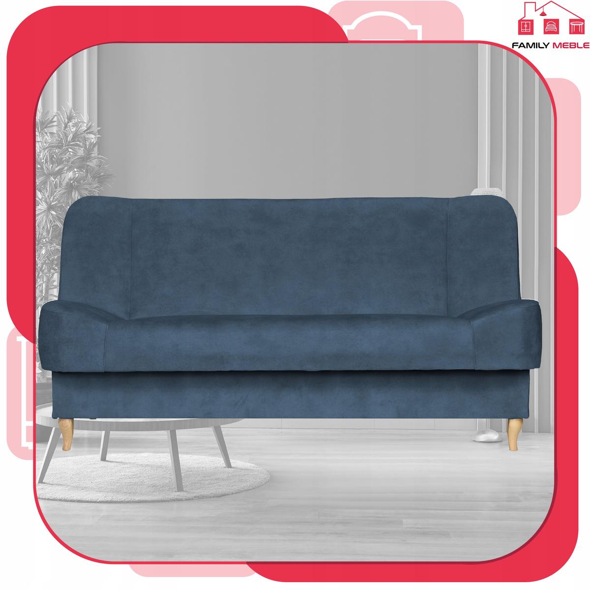 Wersalka SARA 200x95 cm niebieski rozkładana kanapa z pojemnikiem sofa do salonu Aura nr. 2