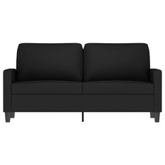 Sofa 158x77x80 cm 2-osobowa tapicerowana aksamitem czarna do salonu - Miniaturka zdjęcia nr 3