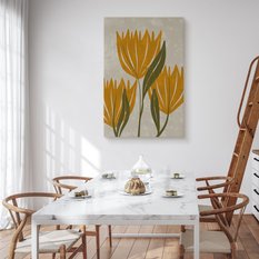 Duży Obraz Do Salonu Pomarańczowe Tulipany Rośliny Styl Boho 80x120cm - Miniaturka zdjęcia nr 4