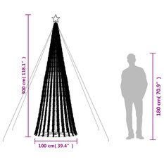 Choinka stożkowa 300 cm 688 LED niebieskie na święta do ogrodu - Miniaturka zdjęcia nr 10