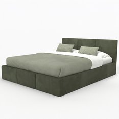 Łóżko tapicerowane do sypialni 180x200x88 cm podwójne z pojemnikiem modne khaki - Miniaturka zdjęcia nr 11
