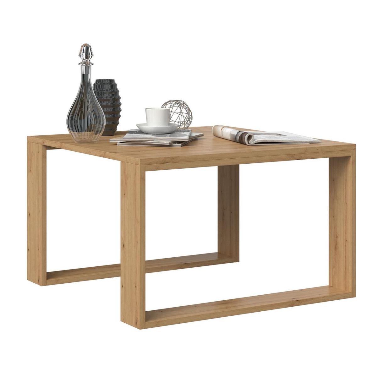 Stolik kawowy ława loft Modern Mini 67x67x40 cm  klasyczny brązowy dąb artisan do salonu