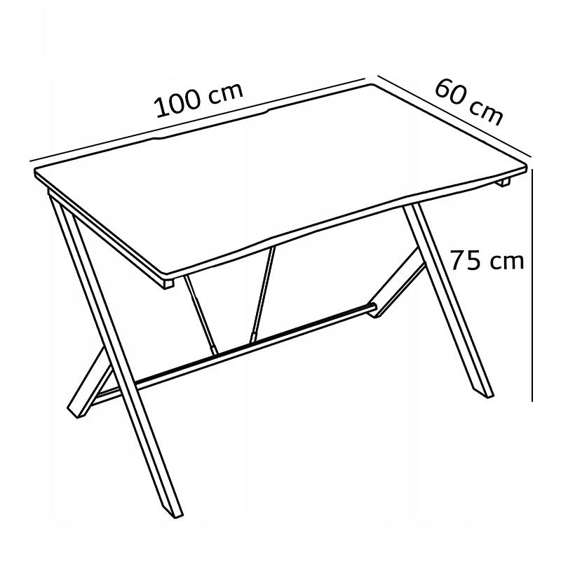 Biurko 60 cm do biura gabinetu sypialni stolik gamingowe komputerowe nowoczesne czarne nr. 10