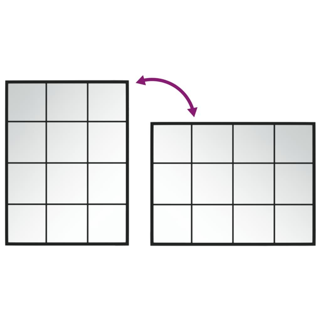 Lustro ścienne 80 x 60 cm do łazienki sypialni metal czarne nr. 5