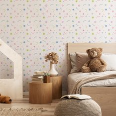 Tapeta Do Pokoju Dzieci Kolorowe WZORKI Gwiazdki 53x1000  - Miniaturka zdjęcia nr 5