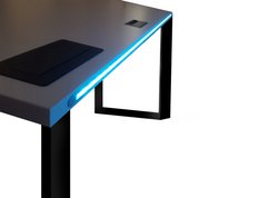 Biurko gamingowe narożne model 3 Top białe LOFT metalowe nogi LED RGB przepust USB dla gracza 202x66x71cm - Miniaturka zdjęcia nr 6