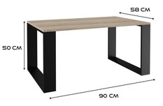 Stolik kawowy MODERN 90x50x58 cm do salonu dąb sonoma/czarny - Miniaturka zdjęcia nr 6