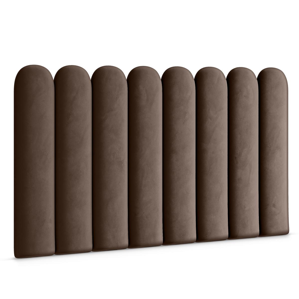 Panele tapicerowane 20x60 cm na ścianę płotek brązowy