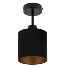 Lampa sufitowa 15x15x30 cm jednopunktowy spot z abażurem gwint E27 czarna z czarnym abażurem do salonu - Miniaturka zdjęcia nr 1