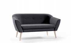 Sofa DIANA 140x74x75 cm dwuosobowa w stylu skandynawskim ciemnoszara do salonu - Miniaturka zdjęcia nr 1