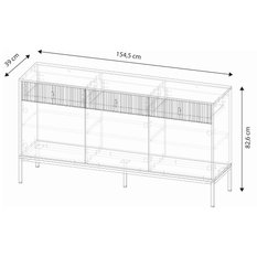 Komoda Maggiore 154 cm do sypialni czarny złoty - Miniaturka zdjęcia nr 7