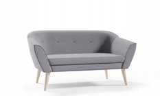 Sofa DIANA 140x74x75 cm dwuosobowa w stylu skandynawskim jasnoszara do salonu - Miniaturka zdjęcia nr 1