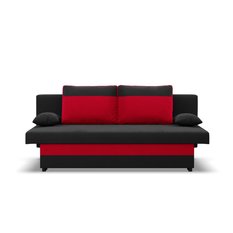 Kanapa 3-osobowa NOLA 191x85x86 cm wygodna sofa rozkładana z pojemnikiem do pokoju do salonu czarna czerwona sprężyna bonell darmowa dostawa - Miniaturka zdjęcia nr 2