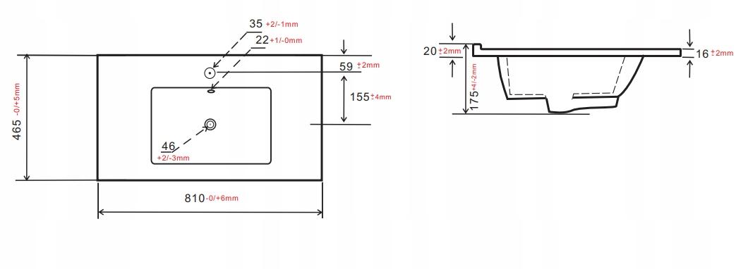 Szafka łazienkowa FLOW 80 cm z umywalką kaszmir nr. 15