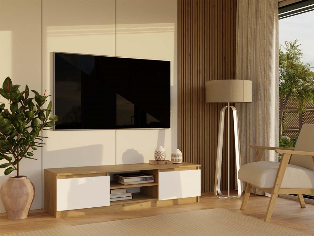 Szafka RTV Malwa 36x140x40 cm do salonu dąb artisan biel nr. 11