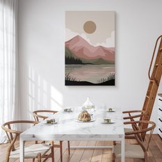 Duży Obraz Do Salonu Góry Krajobraz Jezioro Styl Boho Natura 80x120cm - Miniaturka zdjęcia nr 4