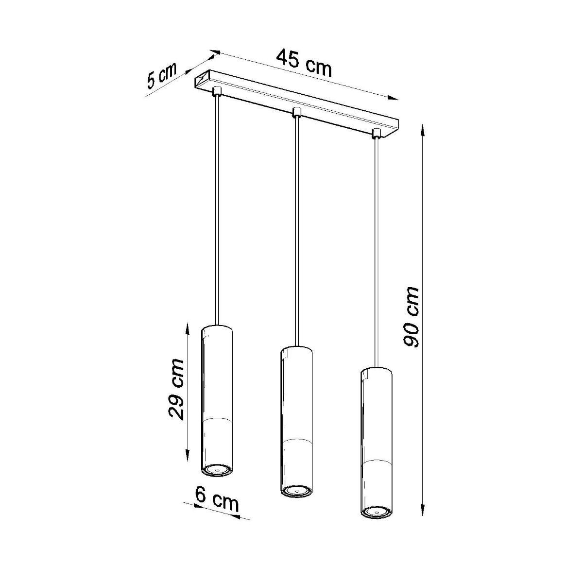 Lampa wisząca LOOPEZ 3L czarny/chrom 90x6x45cm nowoczesna G10 do salonu nr. 4