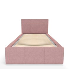 Łóżko Pojedyncze 90x200cm łóżko tapicerowane z pojemnikiem różowe do sypialni wezgłowie 100 cm - Miniaturka zdjęcia nr 7