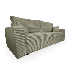 Kanapa rozkładana z funkcją spania 230x90x85 cm poduszki top gruby sztruks ciemny beż - Miniaturka zdjęcia nr 6