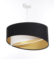 Lampa 45 cm do sypialni salonu wisząca asymetryczna czarno-biało-złota - Miniaturka zdjęcia nr 4