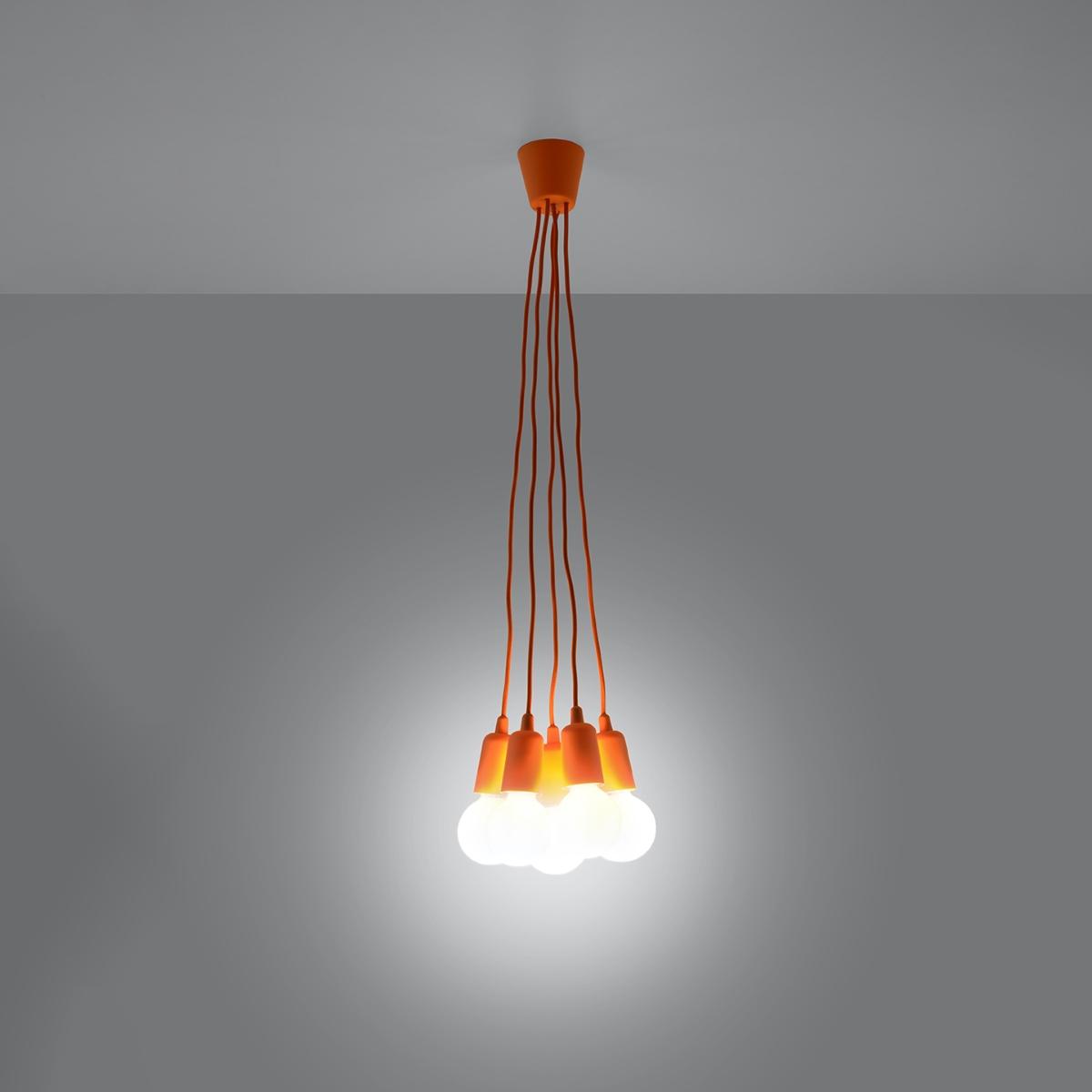 Lampa wisząca DIEGO 5 pomarańczowy 90x25x25cm nowoczesna E27 do salonu nr. 3