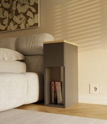Szafka nocna GALAX 55x20x30 cm do sypialni antracyt dąb artisan - Miniaturka zdjęcia nr 2