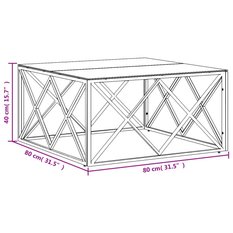  Stolik kawowy 80x80x40 cm do salonu pokoju dziennego stal nierdzewna szkło złoty - Miniaturka zdjęcia nr 6