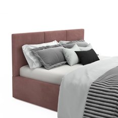 Łóżko tapicerowane 120x200x120 cm do sypialni automatyczny z pojemnikiem brudny róż - Miniaturka zdjęcia nr 12