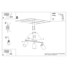 Plafon LEMMI 3 biały 20x8x46cm GU10 nowoczesna lampa do salonu - Miniaturka zdjęcia nr 6