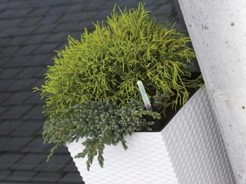 Doniczka z wkładem kwadratowa 20x20cm RATTAN Biała nr. 6