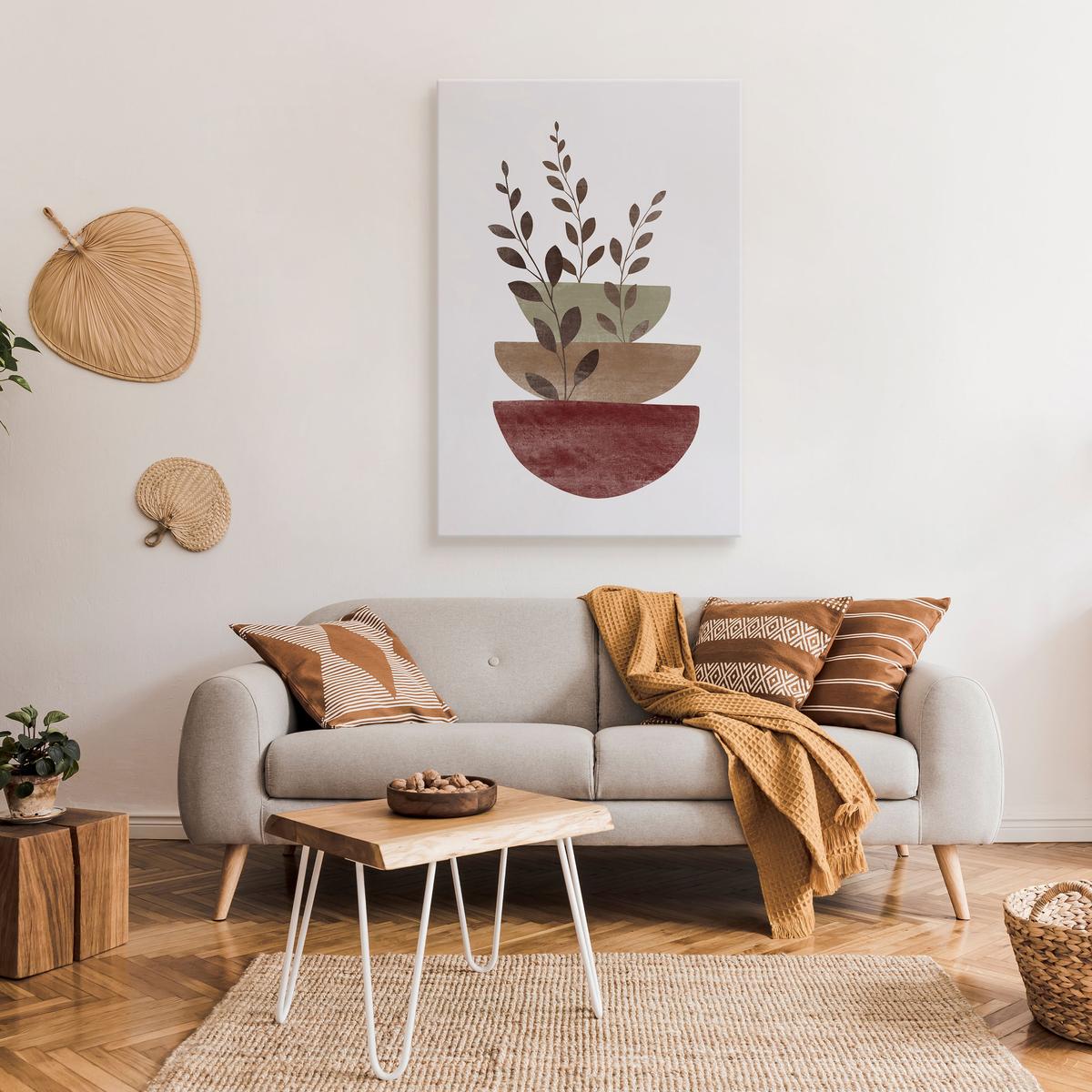 Obraz Na Płótnie Gałązki Liście Natura Styl Boho Minimalizm 80x120cm nr. 3