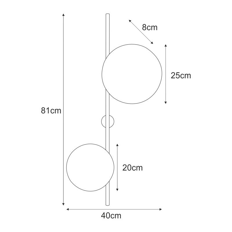 Kinkiet K-4638 REGA 40x81x8 cm do salonu lub pokoju czarny nr. 7