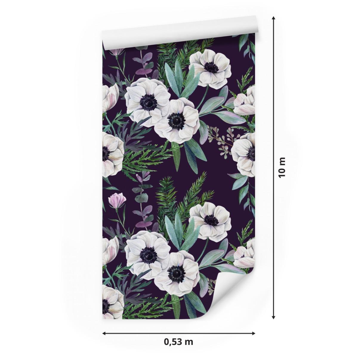 Tapeta Flizelinowa ZAWILCE Kwiaty Liście Natura 53x1000  nr. 2