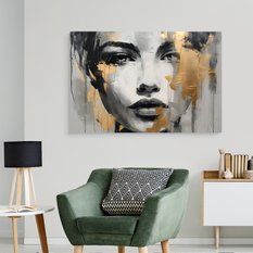 Obraz Do Sypialni Złoty PORTRET Kobiety Styl Glamour Abstrakcja 120x80cm - Miniaturka zdjęcia nr 10