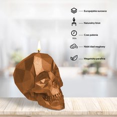 Świeca Skull Low-Poly Gold Big - Miniaturka zdjęcia nr 2