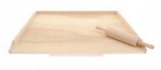Stolnica kuchenna 60x1,6x75 cm drewniana jednostronna XXL + wałek 