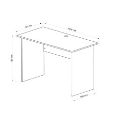 Biurko Basic 120x60 cm do sypialni salonu białe - Miniaturka zdjęcia nr 6