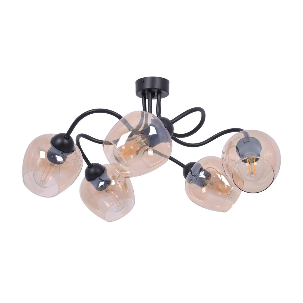 Lampa sufitowa K-5191 DIUNA 60x28x60 cm do salonu lub pokoju bursztynowy/czarny