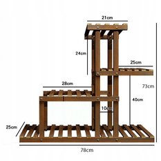 Stojący kwietnik drewniany 4-poziomowy stojak na kwiaty rośliny - Miniaturka zdjęcia nr 5