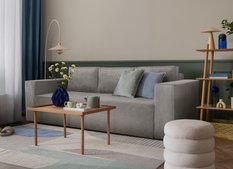 Kanapa Verona 248x96x93 cm z funkcją spania i pojemnikiem sztruks szary do salonu - Miniaturka zdjęcia nr 3