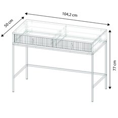 Toaletka Maggiore 104 cm do sypialni garderoby ciemny zielony złoty - Miniaturka zdjęcia nr 7