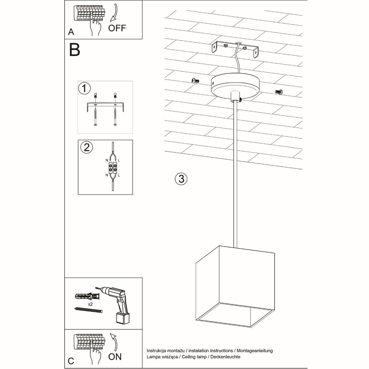 Lampa wisząca QUAD 1 czarny 110x10x10cm nowoczesna G10 do salonu nr. 6