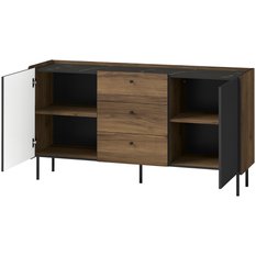 Komoda Prestigo 150 cm do salonu orzech czarny mat - Miniaturka zdjęcia nr 2