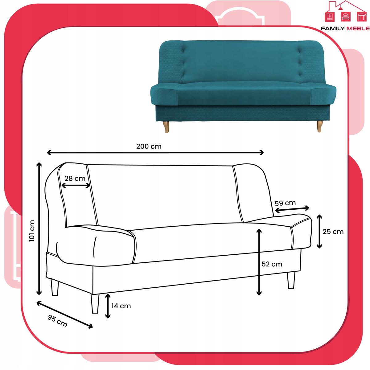 Wersalka sofa kanapa rozkładana Iza Family Meble nr. 8